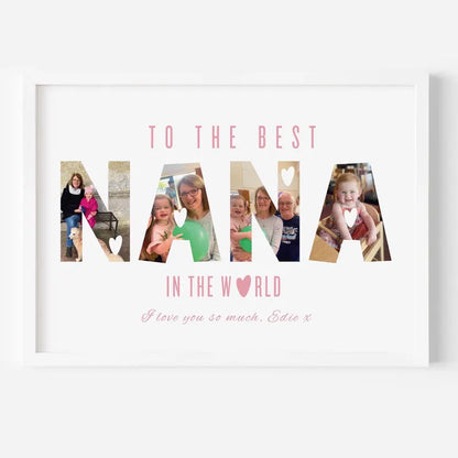 Custom Nana Gift, Nana Birthday Print, Nana Photo Frame with Text, Framed Nana Picture Gift, Decor, Nana Thank You Present for Nanny Nanna