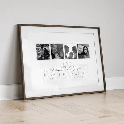 Anniversary Photo Print, Minimalist Line Art, Gift for Girlfriend Wife Fiance, Gift for Her Him, First Anniversary Celebration, Birthday