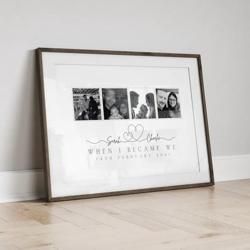 Anniversary Photo Print, Minimalist Line Art, Gift for Girlfriend Wife Fiance, Gift for Her Him, First Anniversary Celebration, Birthday