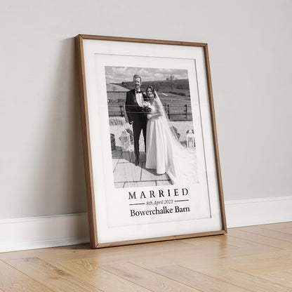 Custom Wedding Photo Gift, Personalised Framed Poster for Wedding, Newly Weds Keepsake, Affordable Wedding Gift for Couple, Gift for Bride