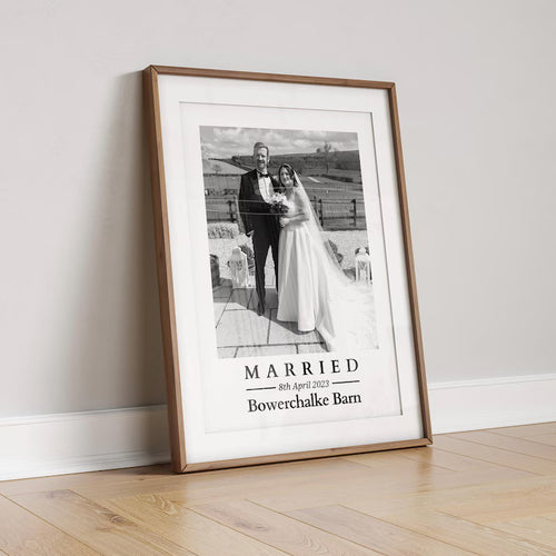 Custom Wedding Photo Gift, Personalised Framed Poster for Wedding, Newly Weds Keepsake, Affordable Wedding Gift for Couple, Gift for Bride