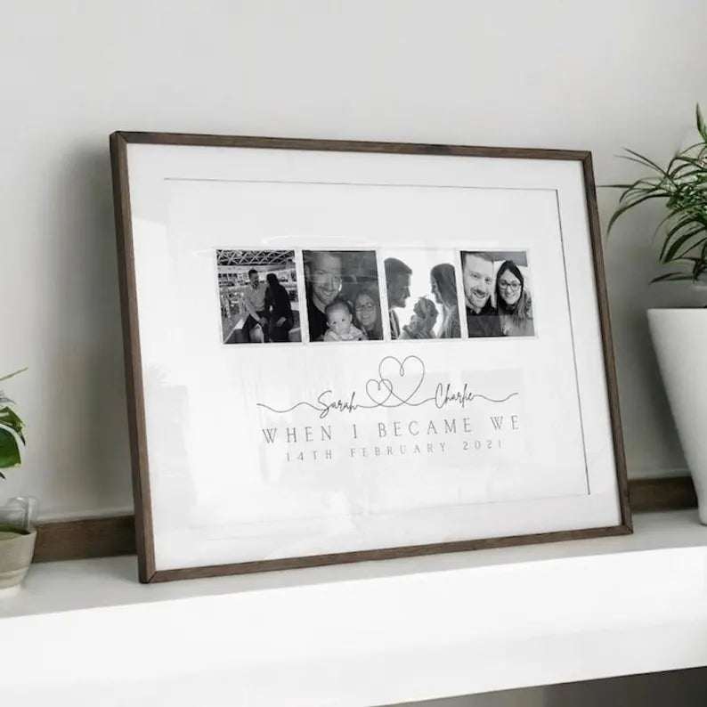 Anniversary Photo Print, Minimalist Line Art, Gift for Girlfriend Wife Fiance, Gift for Her Him, First Anniversary Celebration, Birthday