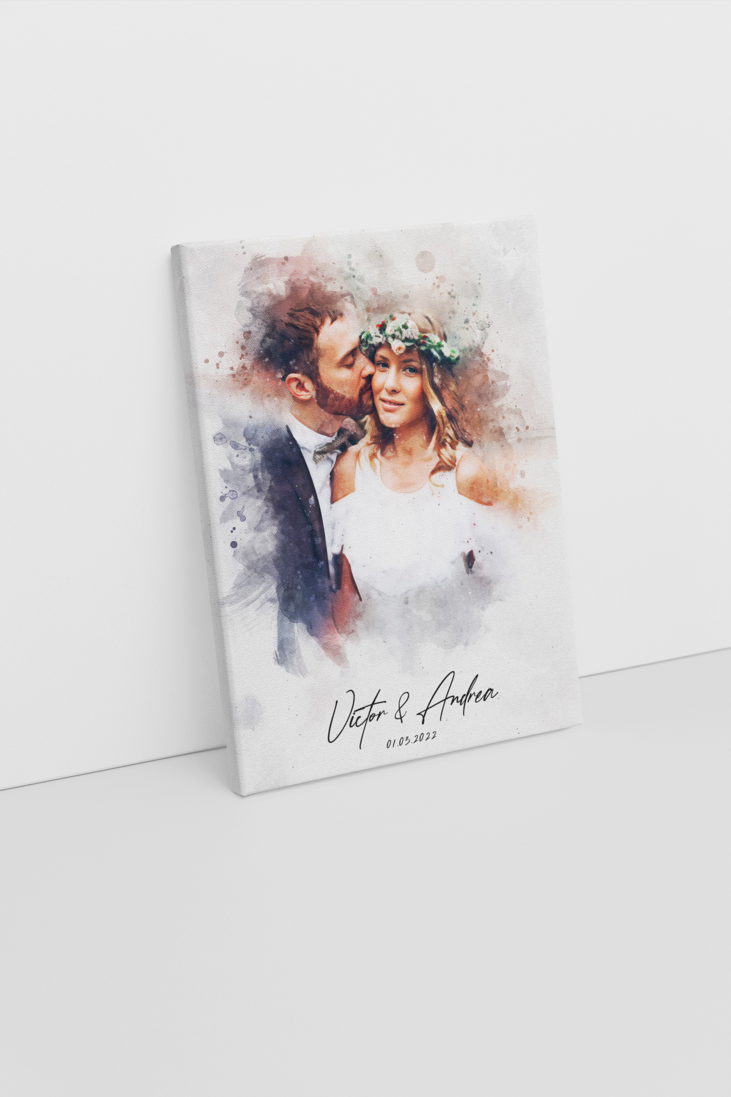 Custom Wedding Portrait - Watercolour Couple Illustration | Personalised Anniversary Gift, Handmade Painting from Photo