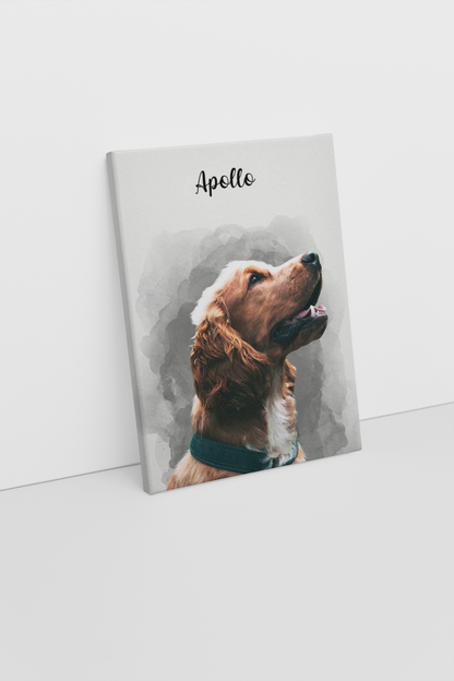 Watercolour Pet Portrait From Photo | Dog Portrait, | Pet Memorial Gift - Personalised Gift for Her
