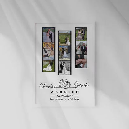 Custom Wedding Photos Keepsake Poster, Gift for Couple, Gift for Her Him, Personalised Wedding Day Gift, 1st Anniversary, Memory Print