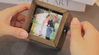Personalised Photo Flipbook Box With Light - Custom Wooden Photo Gift - Anniversary Birthday Keepsake