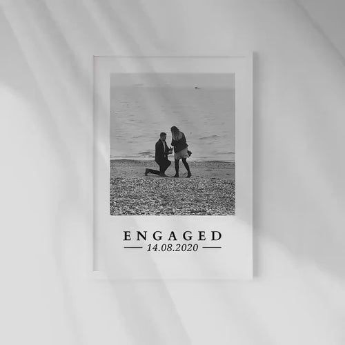 Personalised Engagement Gift, Engaged Photo Gift Couple, Custom Photo Print for Fiance, Husband Wife to Be, Valentines Day Gift, Anniversary