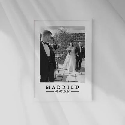 Custom Wedding Photo Gift, Personalised Framed Poster for Wedding, Newly Weds Keepsake, Affordable Wedding Gift for Couple, Gift for Bride