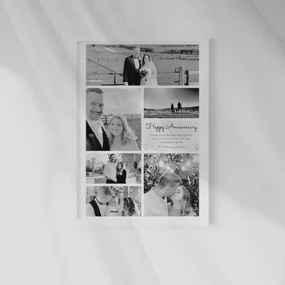 Personalised Anniversary Photo Collage, Custom Anniversary Gift, Wedding Anniversary Keepsake, Couple Photo Wall Art, Paper Anniversary Gift