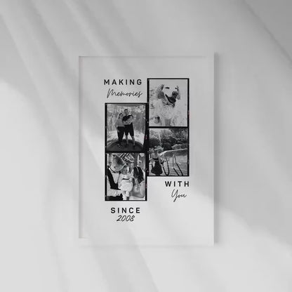 Personalised Family Memories Photo Gift, Fiance Partner Anniversary Gift, Photo Gift for Wife, Mothers Day Gift Her, Birthday Print Husband