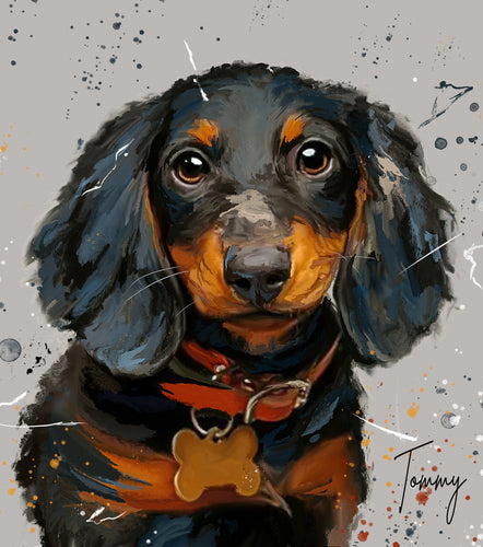 Custom Splatter Paint Dog Portrait | Personalised Pet Art Print | Pet Memorial Gift