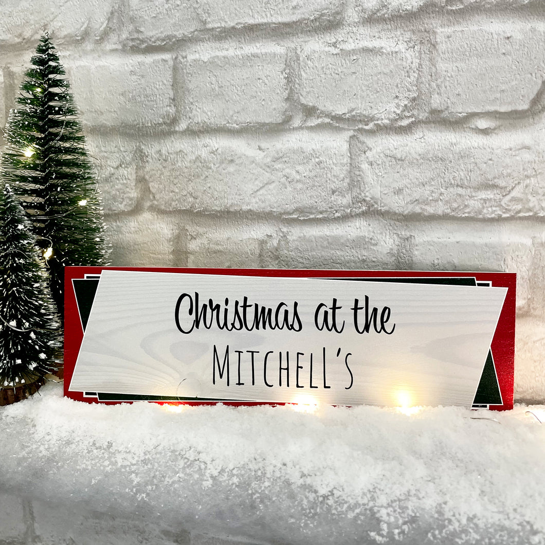 Personalised Christmas Family Wooden Block