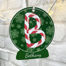 Load image into Gallery viewer, Personalised Candy Cane Christmas Bauble
