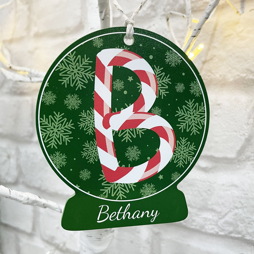 Personalised Candy Cane Christmas Bauble