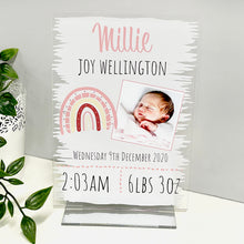 Load image into Gallery viewer, Birth Announcement Plaque – Personalised Birth Details

