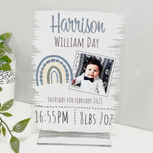 Load image into Gallery viewer, Birth Announcement Plaque – Personalised Birth Details
