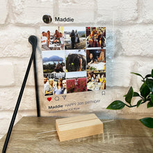 Load image into Gallery viewer, Personalised Insta Acrylic Plaque with a Mirrored or Wooden Stand
