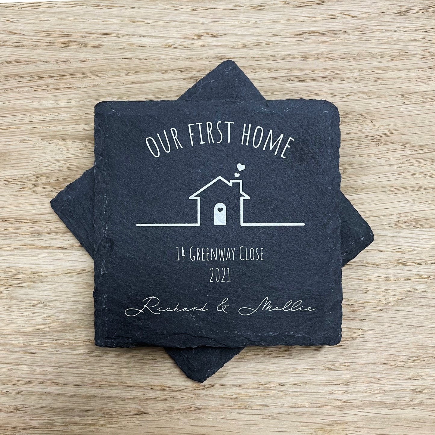 Personalised ‘New Home’ Slate Coaster